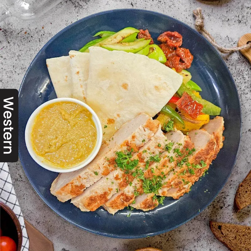 Grilled Pork Loin w/ Cumin Hummus & Wholewheat Tortilla (Tue)