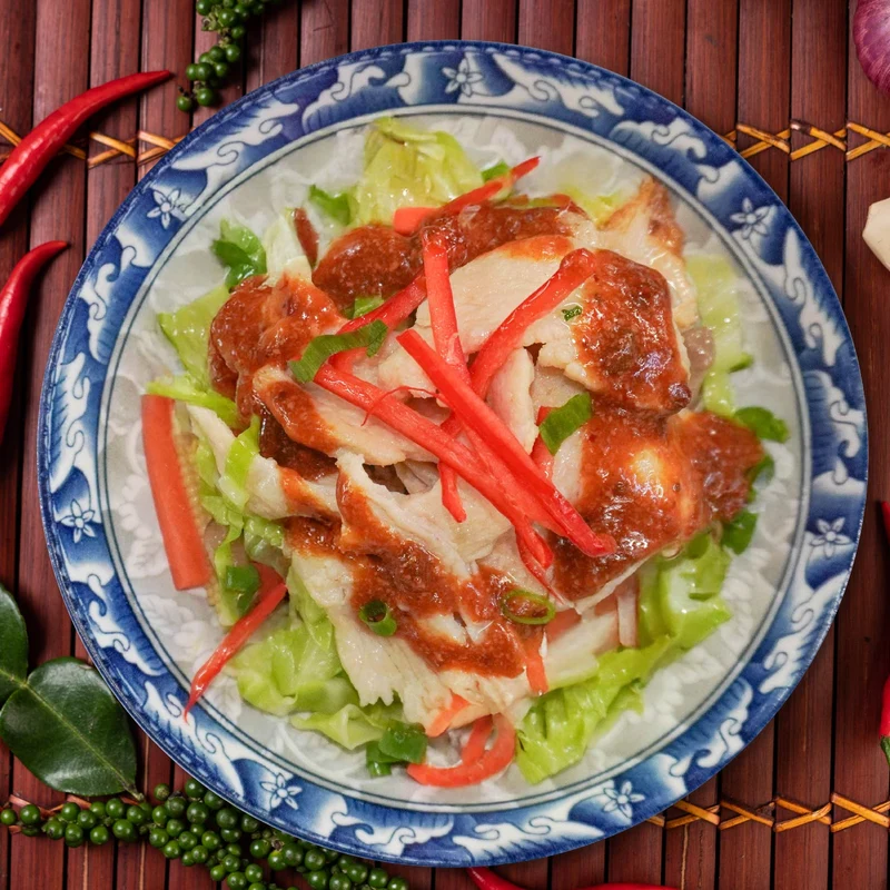 Sand Ginger Chicken W/ Seasonal Vegetable And Low Fat Sesame Dressing