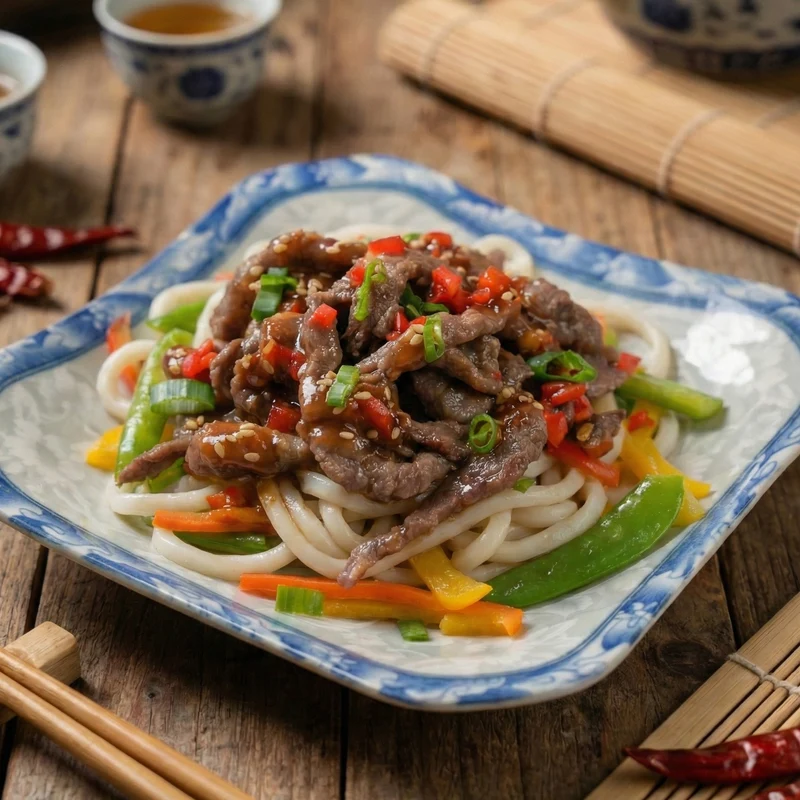 Ma La Chilli Beef W/ Seasonal Vegetable And Healthy Udon