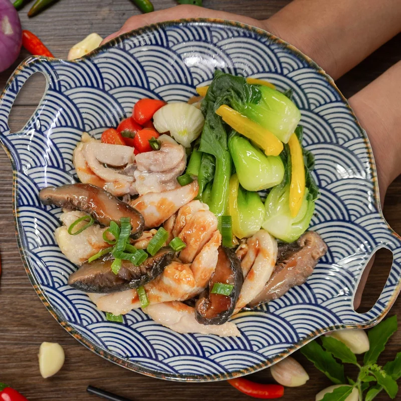 Healthy Chinese Style "Beggar" Chicken W/ Seasonal Vegetables