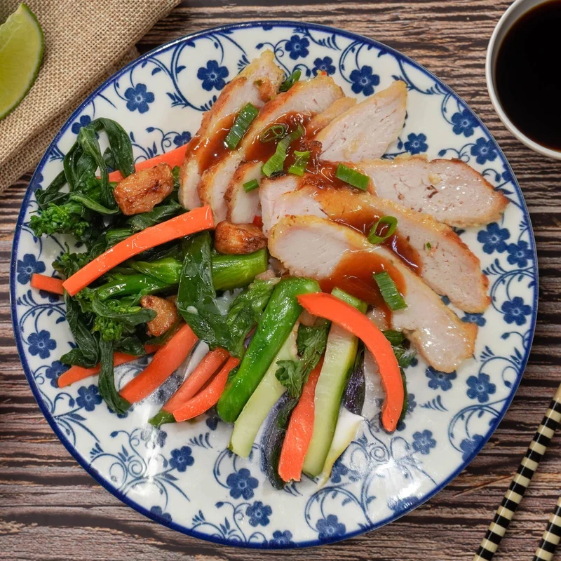 Slow Cook Char Siu Pork Loin W/ Chinese Green