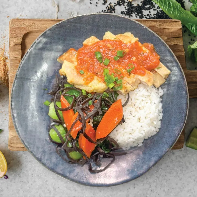 B12. Shanghai Kung Pao Pork Loin w/ Chia Seeds Jasmine Rice (Mon)
