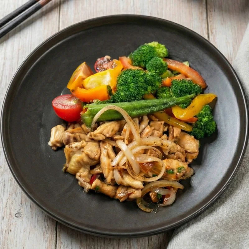 Low Fat Chicken Stroganoff Served W/ Mix Vegetables
