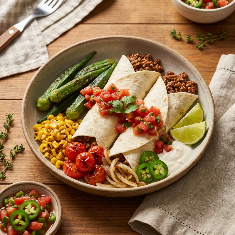 Mexican Burrito Bowl W/ Tortilla Bread, Jalapeno And Tomato Salsa