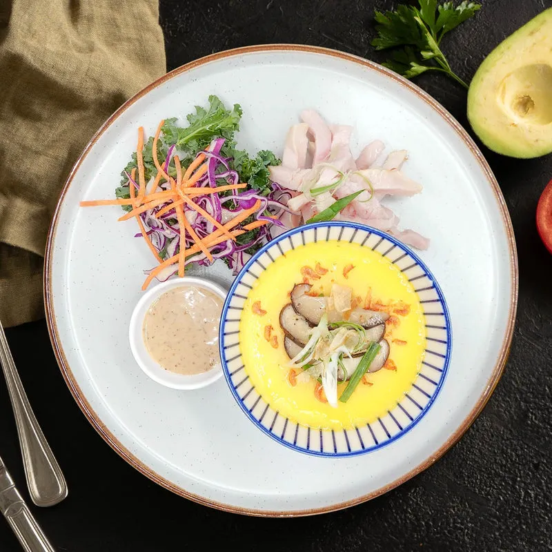 Japanese Steamed Egg Custard W/ Sakura Shrimp And Chicken Breast Salad