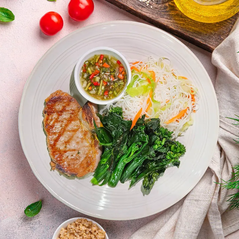 Vietnamese Lean Pork Loin Vermicelli Noodles Salad W/ Seasonal Vegetables