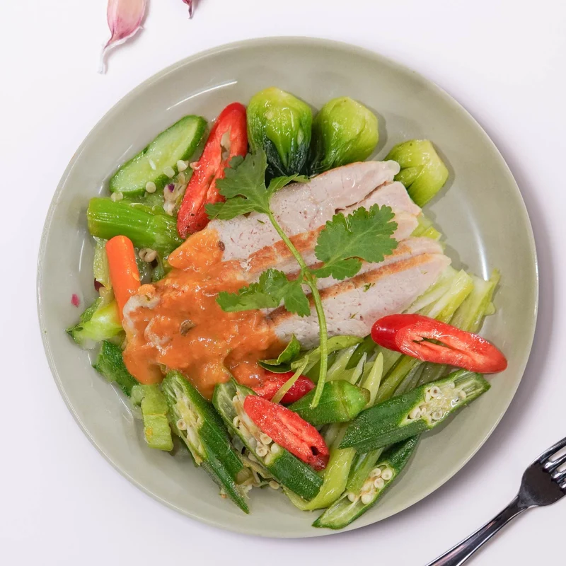 Thai Pork Loin Curry W/ Asian Greens