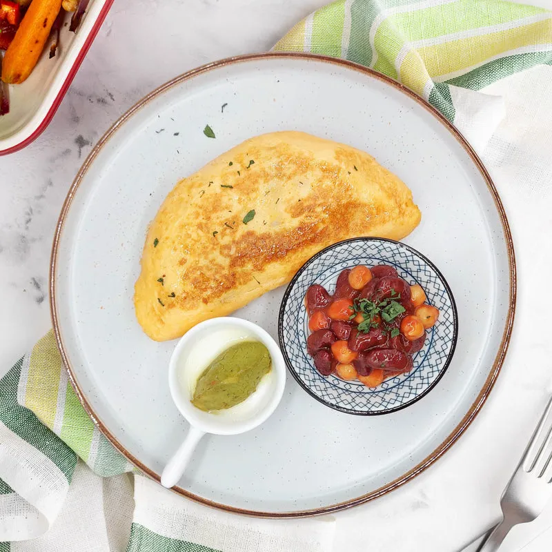 Spinach And Pork Omelette W/ Guacamole And Homemade Baked Beans
