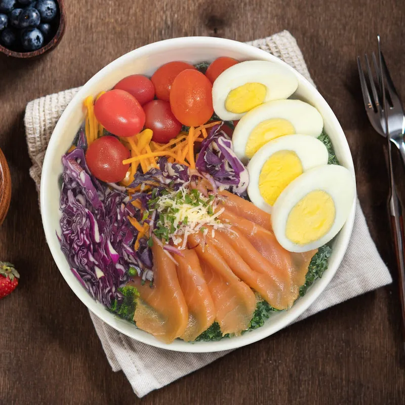 Japanese Sesame Smoked Salmon Protein Salad