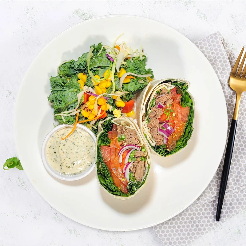 Healthy Tuna Wrap W/ Mix Green Salad
