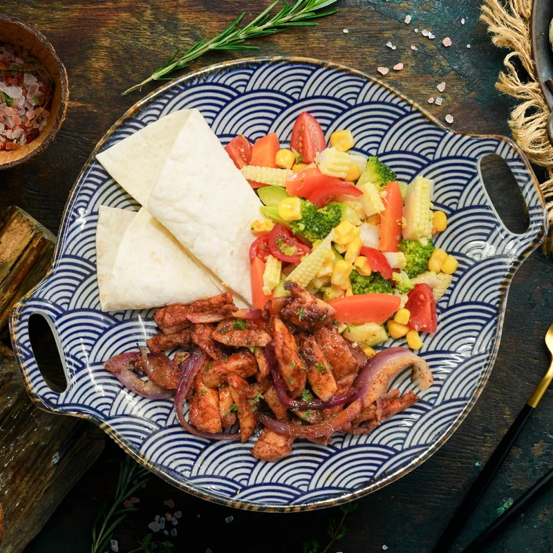 Mexican Chicken Fajita W/ Corn Salad, Tomato Salsa And Tortilla