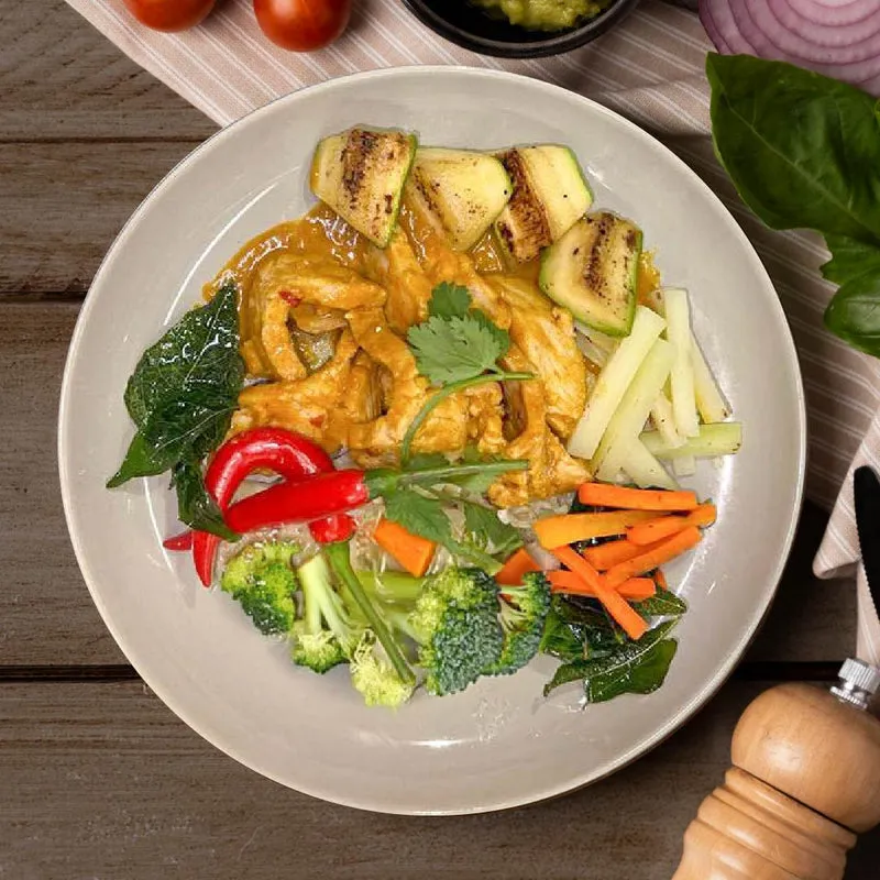 Low Fat Pork Rogan Josh Curry W/ Seasonal Vegetables