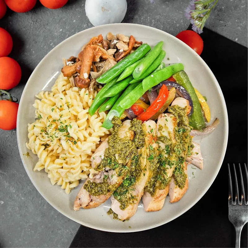 Italian Pesto Chicken w/ Fusilli Pasta