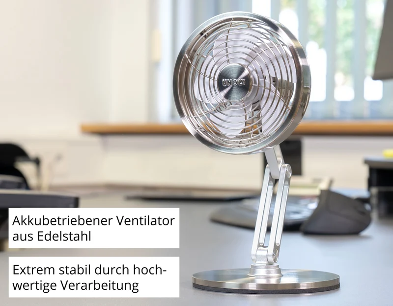 Akku-Tischventilator Steel Flex