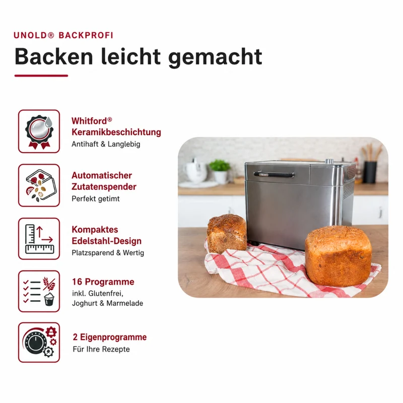 Brotbackautomat BackProfi Nussspender inkl. Rezeptheft
