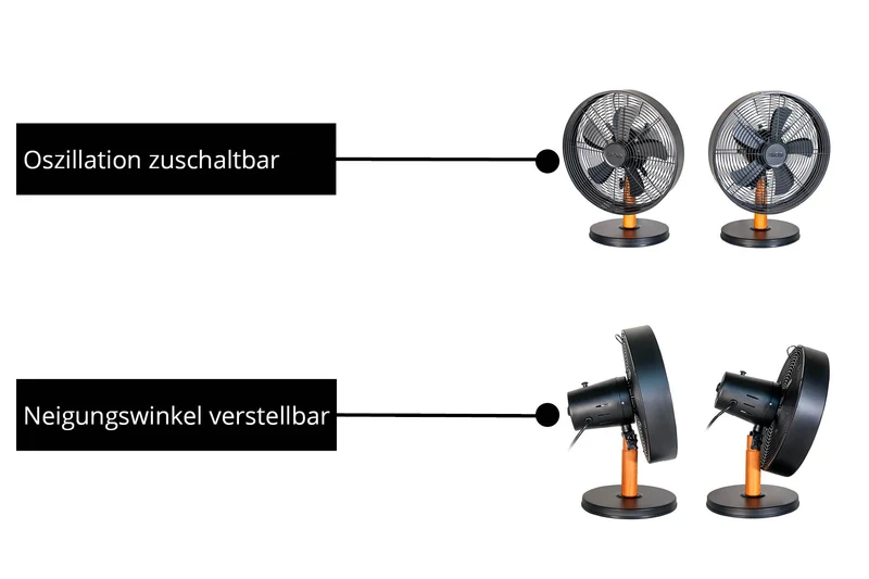 Tischventilator Black Steel
