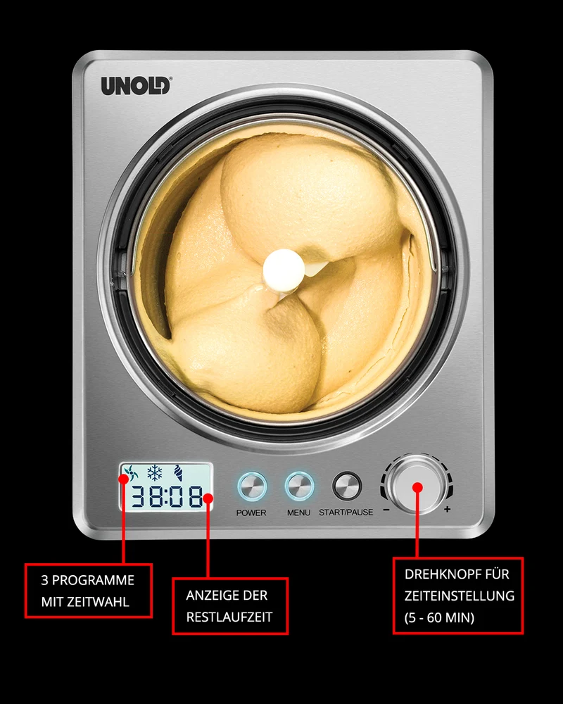 Unold Eismaschine Profi Plus inklusive Eisbuch 2,5 L