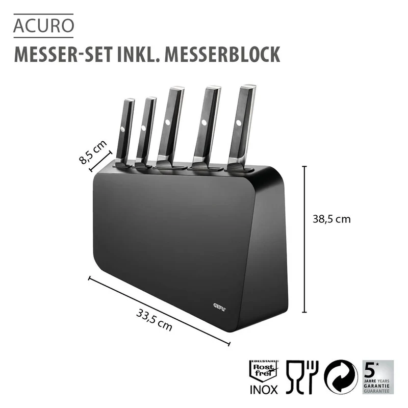 -GEFU- "ACURO" Messer-Set inkl. Messerblock, 6-teilig