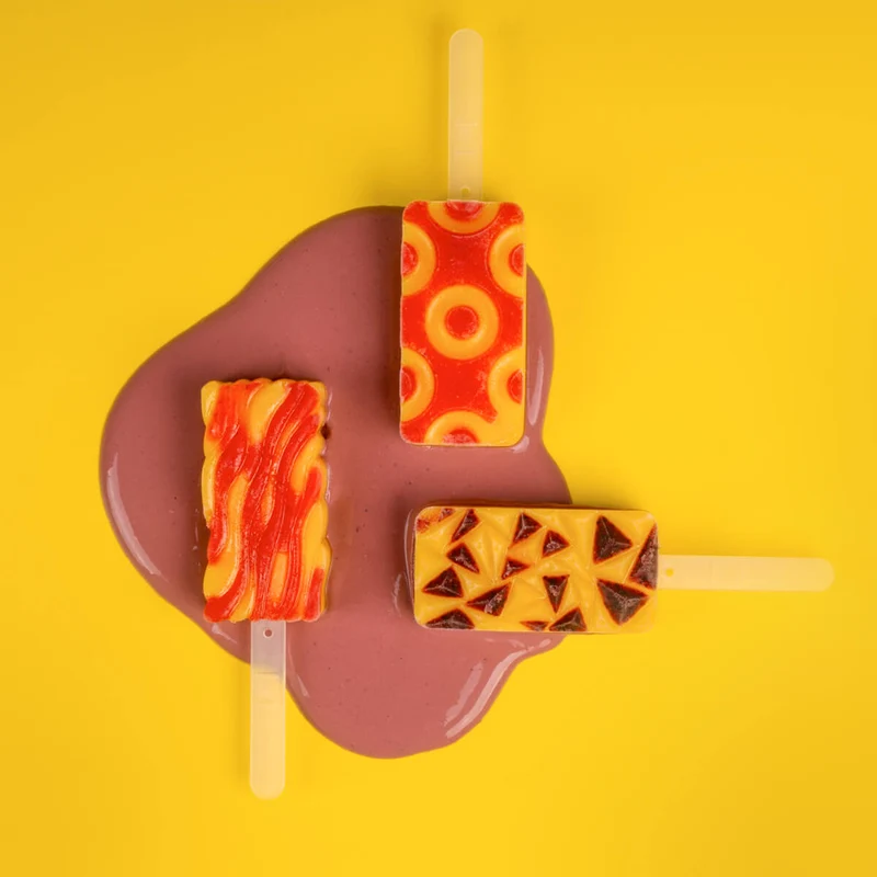 -Lurch- Eisform für Eis am Stiel "Triangle", Popsicles Silikon 2er Set mit Deckel wiederverwendbar
