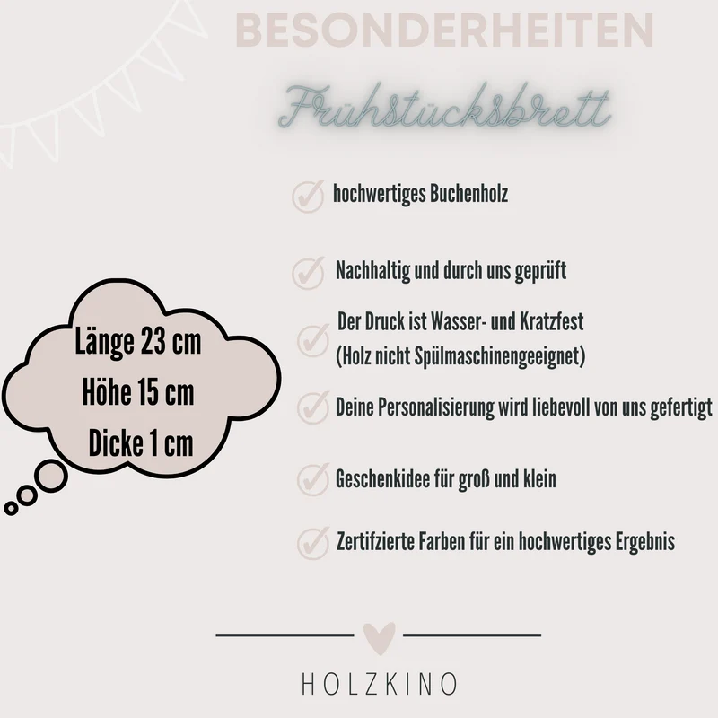Personalisiertes Frühstücksbrett Floral