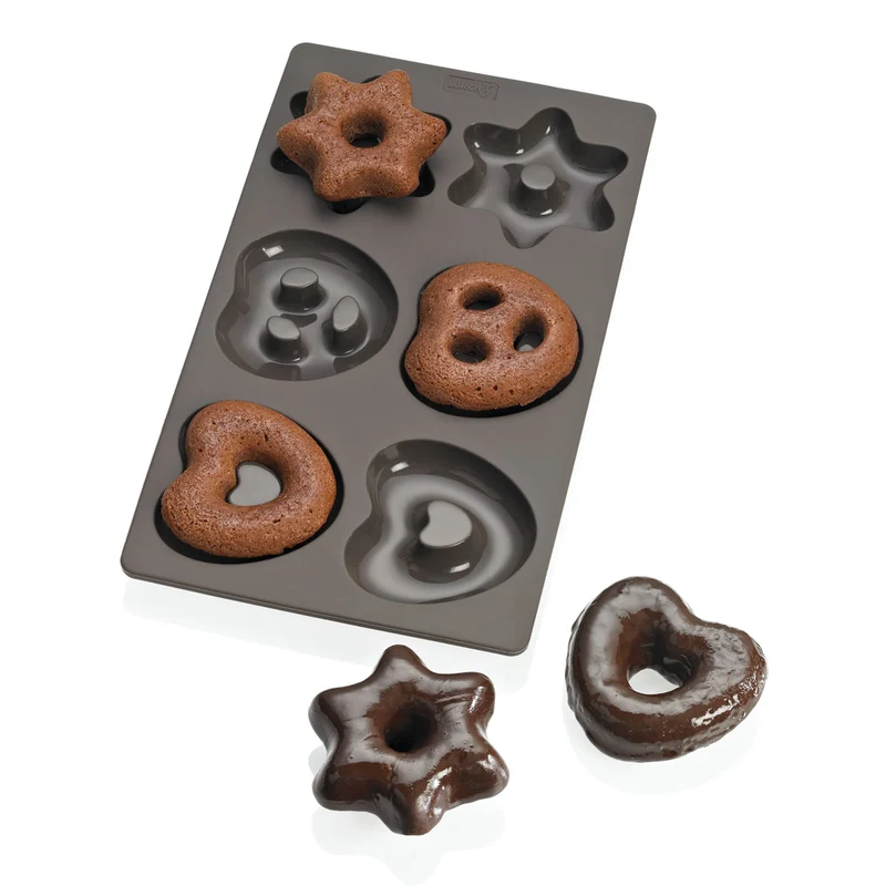 -LURCH- "FLEXI®FORM Silikon" Lebkuchen Backform für Brezeln, Herzen, Sterne