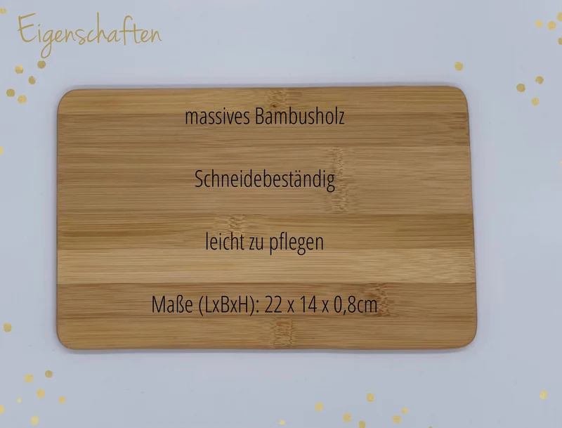 Frühstücksbrett mit Wunschnamen und Blumenkranz