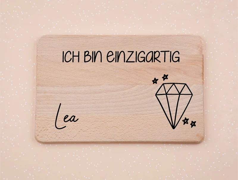 Kopie von Frühstücksbrett personalisiert mit Name und Spruch I Diamant