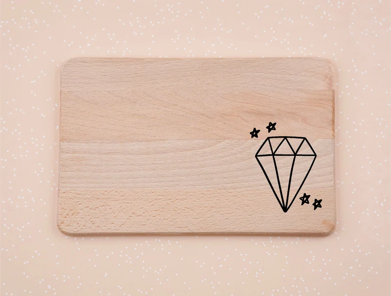 Kopie von Frühstücksbrett personalisiert mit Name und Spruch I Diamant