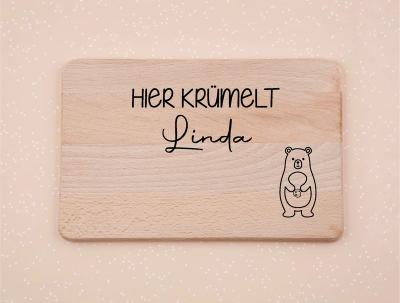 Frühstücksbrett personalisiert mit Name und Spruch I Bär