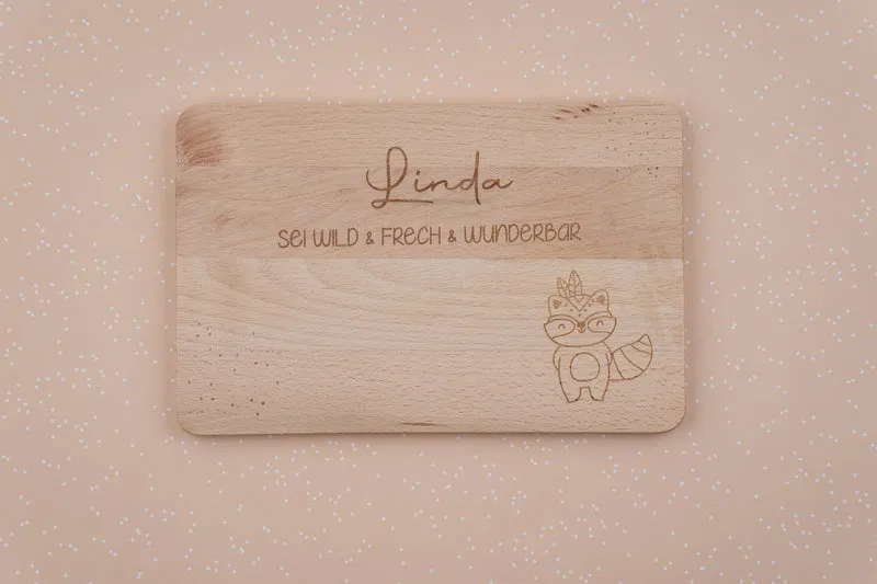 Frühstücksbrett personalisiert mit Name und Spruch I Krebs