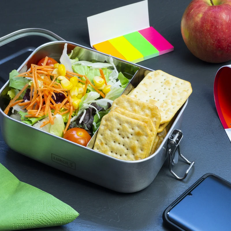 -Lurch- "Snap" Lunchbox Edelstahl in drei Größen 800ml, 1200ml und 1400ml