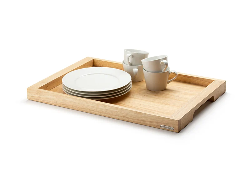 -Continenta- Tablett rechteckig "Gummibaumholz" 45x29,5x4,3 cm