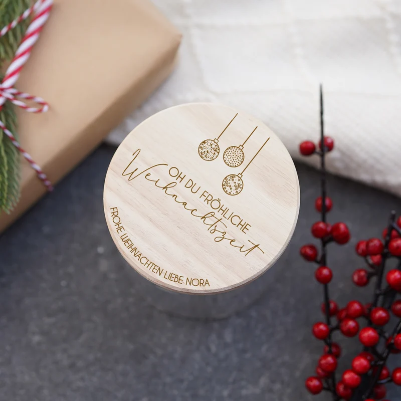 Vorratsglas "Frohe Weihnachten" personalisiert