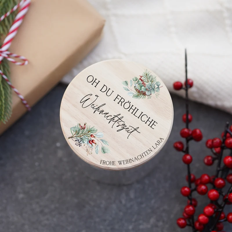 Vorratsglas "Weihnachtszeit" personalisiert mit Namen