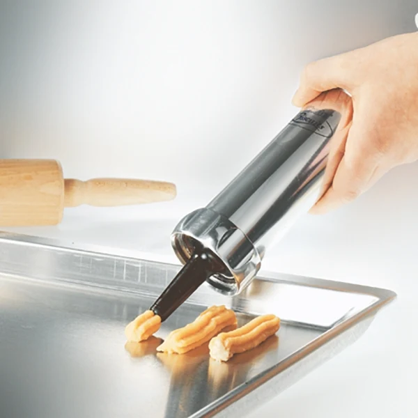 -GEFU- "COOKIE" Gebäckpresse +Backmatte Silikon, 20 Motiv-Lochscheiben und 4 Spritztüllen,