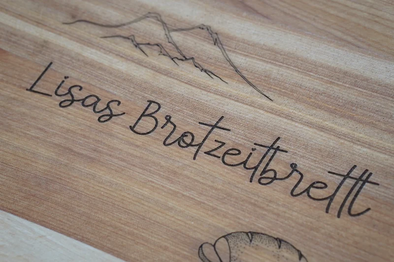 Brotzeitbrett rund personalisiert 25cm, Holzbrett, Birkenholz