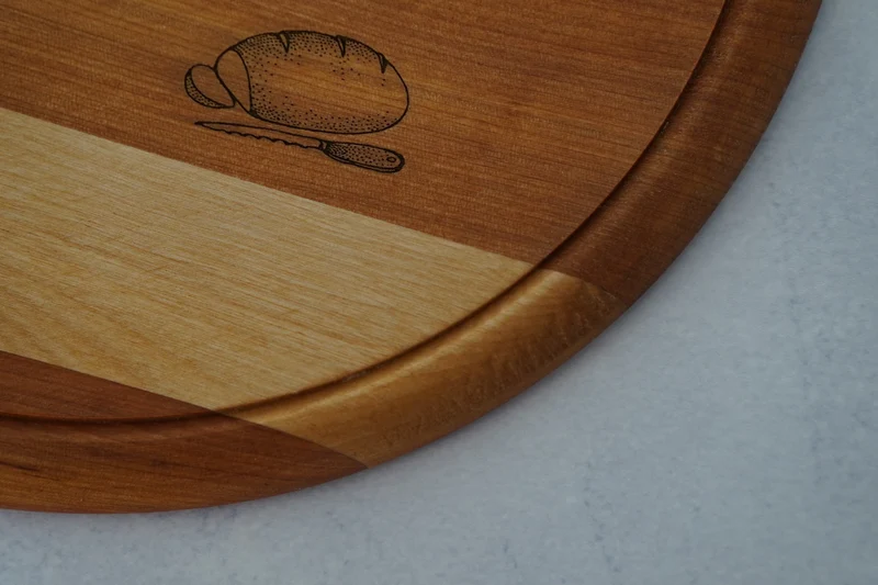 Brotzeitbrett rund personalisiert 25cm, Holzbrett, Birkenholz