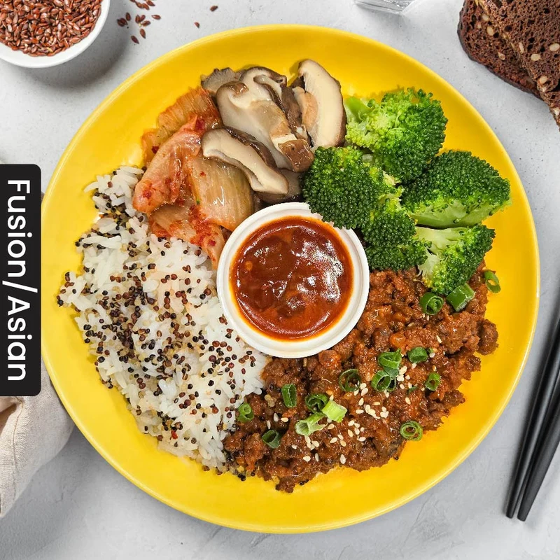B6. Korean Beef Bibimbap w/ Jasmine Rice & Chia Seeds (Tue)