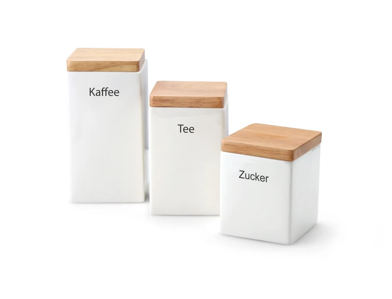 -Continenta- Vorratsdose mit Holzdeckel und Silikonring "Zucker", 800ml