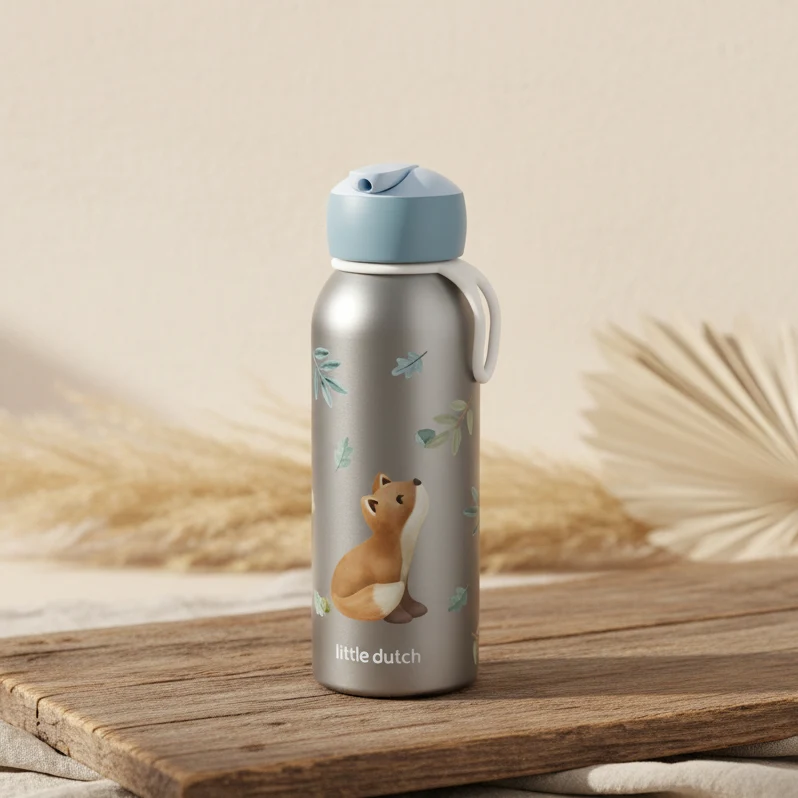 Thermoflasche Flip-Up Campus 350 ml - Forest Friends | Mepal x Little Dutch