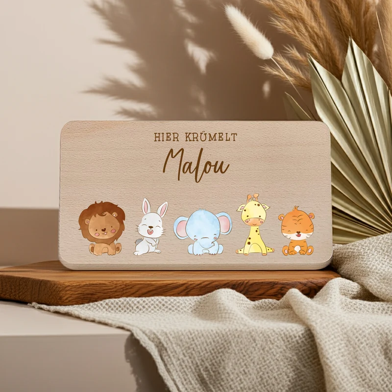 Frühstücksbrettchen personalisiert mit Namen - Größe S | Schmatzepuffer