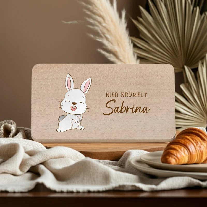 Frühstücksbrettchen personalisiert mit Namen - Größe S | Schmatzepuffer