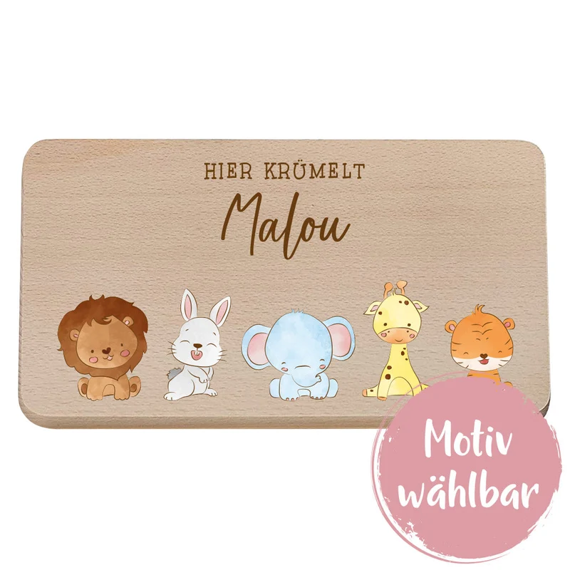 Frühstücksbrettchen personalisiert mit Namen - Größe S | Schmatzepuffer