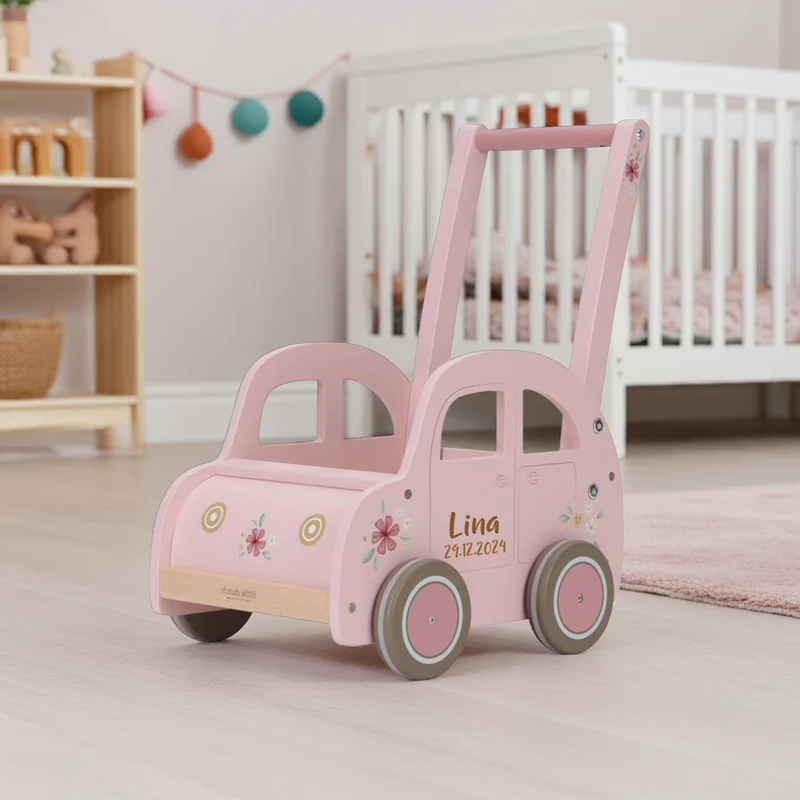Laufwagen Pink personalisierbar mit Namen & Geburtsdatum