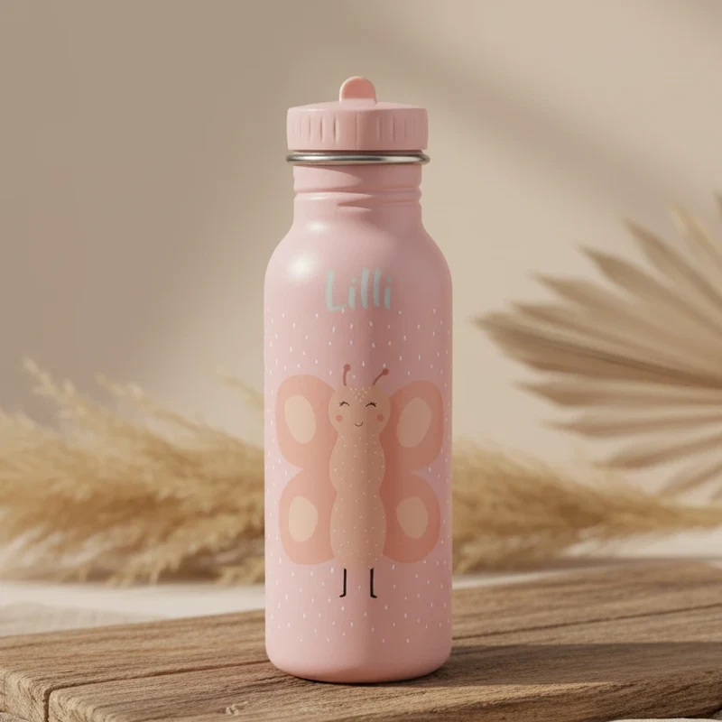Trixie Trinkflasche Frau Schmetterling 500 ml – personalisierbar