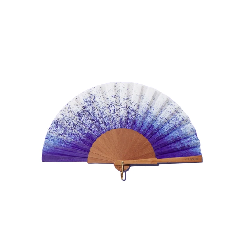 kleiner Fächer Blau und Weiß 19cm - Blue Splash