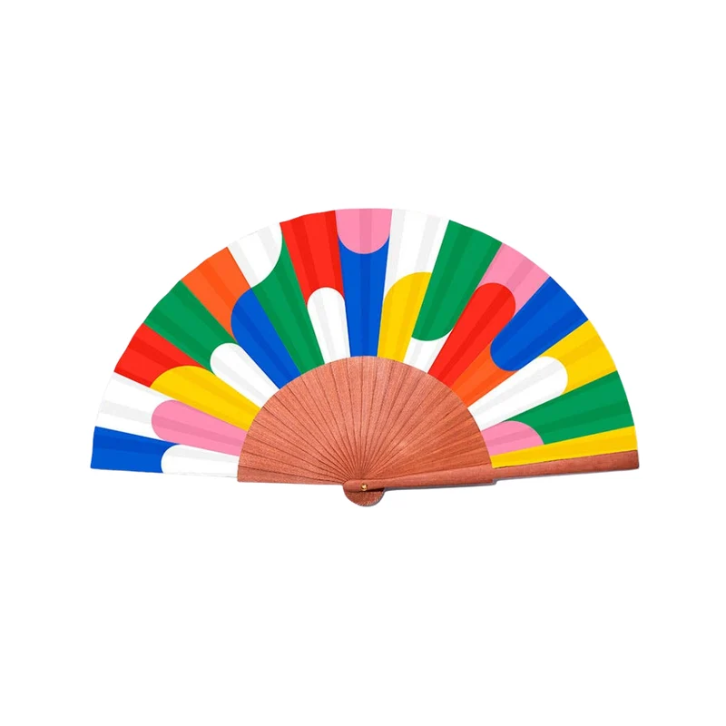 bunter Handfächer 23 cm - Playground