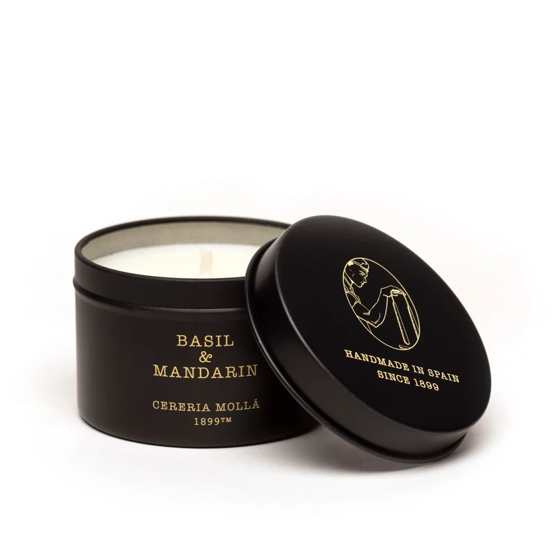 Duftkerze in Metalldose - Basil & Mandarin