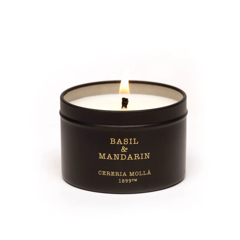 Duftkerze in Metalldose - Basil & Mandarin