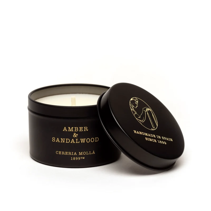 Duftkerze in Metalldose - Amber & Sandalwood